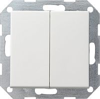 Выключатель кнопочный без рамки Gira System55 2-кл. белый матовый картинка